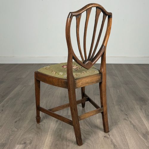 ANTIQUE 20TH CENTURY SET OF 6 SHIELD BACK DINING CHAIRS IN WALNUT - ADDITIONAL PHOTO 2