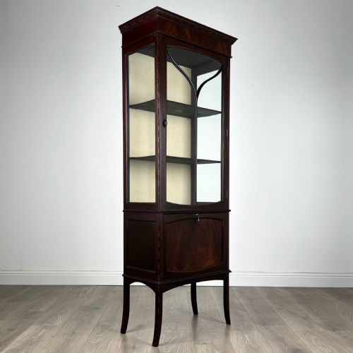 ANTIQUE 20TH CENTURY GLAZED DISPLAY CABINET IN MAHOGANY - ADDITIONAL PHOTO 8
