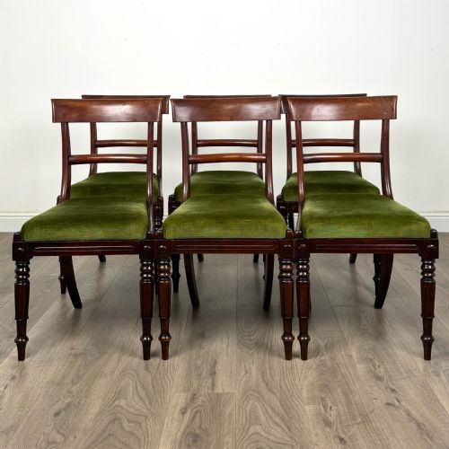 antique 18th century set of 6 dining chairs in mahogany - CATEGORY: ANTIQUE CHAIRS - DATED GEORGIAN