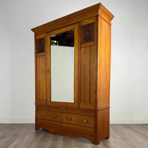ANTIQUE LARGE 20TH CENTURY WARDROBE IN OAK - ADDITIONAL PHOTO 2