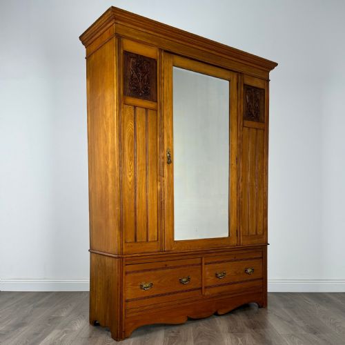 ANTIQUE LARGE 20TH CENTURY WARDROBE IN OAK - ADDITIONAL PHOTO 8