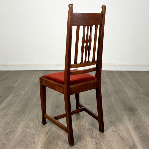 ANTIQUE 20TH CENTURY SET OF 6 HIGH BACK DINING CHAIRS IN OAK - ADDITIONAL PHOTO 1