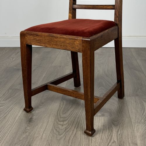 ANTIQUE 20TH CENTURY SET OF 6 HIGH BACK DINING CHAIRS IN OAK - ADDITIONAL PHOTO 14
