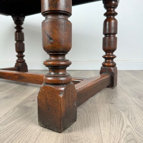ANTIQUE 20TH CENTURY FINE QUALITY DINING TABLE IN SOLID OAK - ADDITIONAL PHOTO 5