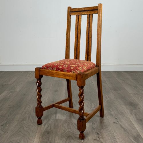 ANTIQUE 20TH CENTURY SET OF 4 BARLEY TWIST DINING CHAIRS - ADDITIONAL PHOTO 1