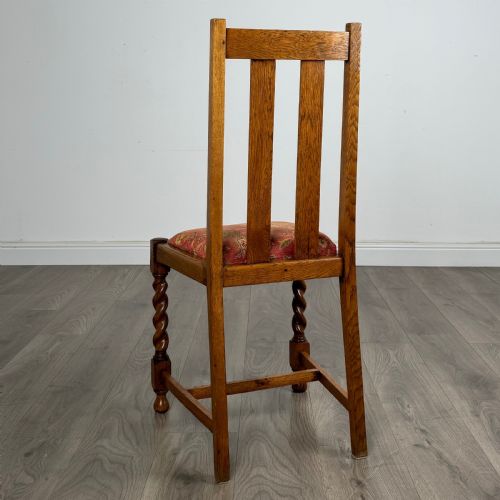 ANTIQUE 20TH CENTURY SET OF 4 BARLEY TWIST DINING CHAIRS - ADDITIONAL PHOTO 2