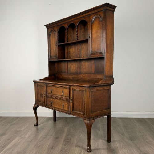 ANTIQUE LATE 19TH CENTURY QUEEN ANNE STYLE DRESSER IN OAK - ADDITIONAL PHOTO 2