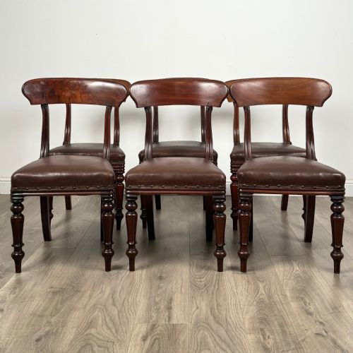 antique early 19th century set of 6 william iv dining chairs - CATEGORY: ANTIQUE CHAIRS - DATED VICTORIAN