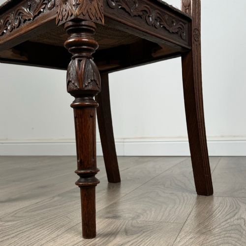 ANTIQUE LATE 19TH CENTURY SET OF 6 CARVED OAK DINING CHAIRS - ADDITIONAL PHOTO 6