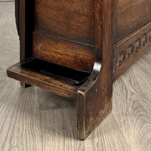 ANTIQUE 20TH CENTURY CARVED OAK HALL STAND - ADDITIONAL PHOTO 10