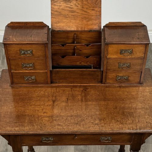 ANTIQUE UNUSUAL 20TH CENTURY DESK IN OAK - ADDITIONAL PHOTO 7
