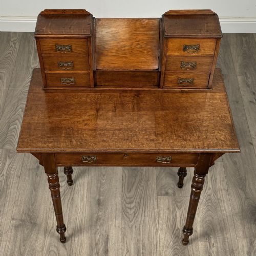 ANTIQUE UNUSUAL 20TH CENTURY DESK IN OAK - ADDITIONAL PHOTO 9