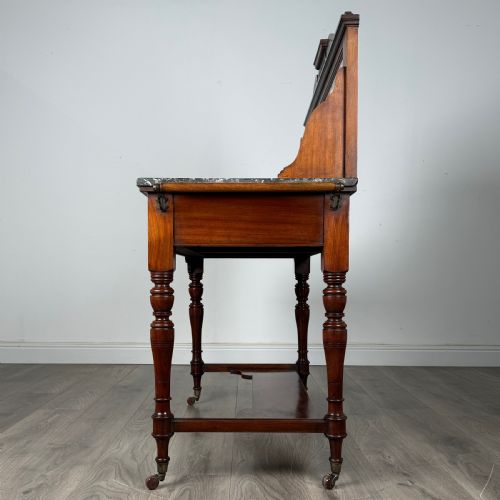 ANTIQUE LATE 19TH CENTURY MARBLE TOP WASHSTAND IN WALNUT - ADDITIONAL PHOTO 2
