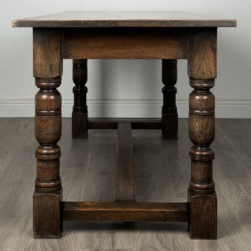 ANTIQUE 20TH CENTURY GOOD QUALITY DINING TABLE IN OAK - ADDITIONAL PHOTO 2
