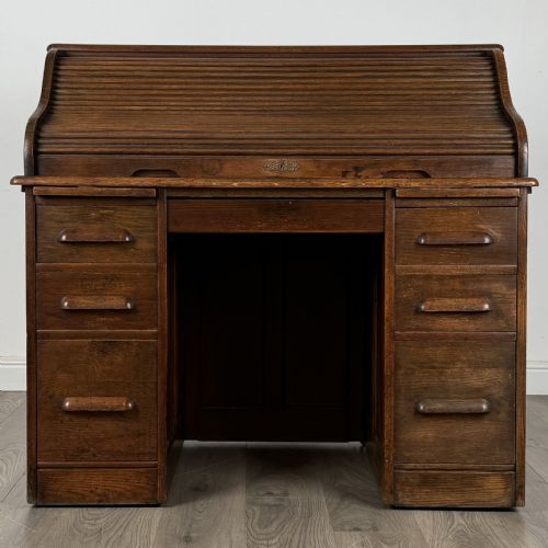 antique 20th century roll top desk in oak - CATEGORY: ANTIQUE DESKS - DATED EDWARDIAN