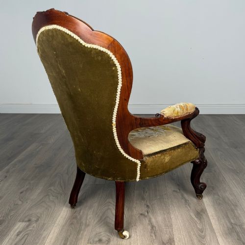 ANTIQUE 19TH CENTURY FINE QUALITY ARMCHAIR IN WALNUT - ADDITIONAL PHOTO 4