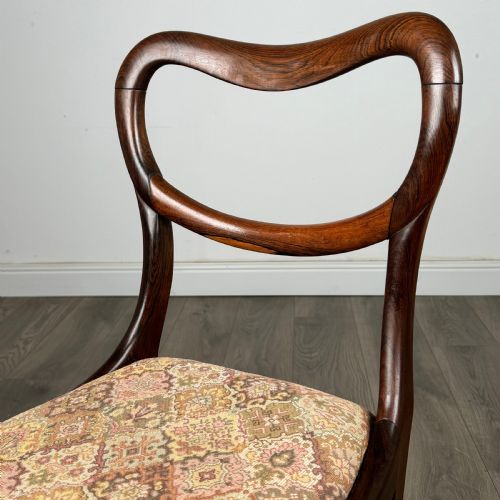 ANTIQUE 19TH CENTURY SET OF 6 BALLOON BACK DINING CHAIRS - ADDITIONAL PHOTO 4