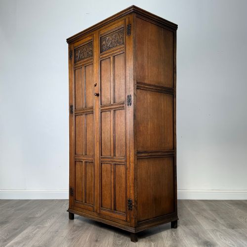 ANTIQUE 20TH CENTURY WARDROBE IN OAK - ADDITIONAL PHOTO 2