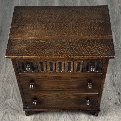 ANTIQUE SMALL 20TH CENTURY CHEST OF DRAWERS IN OAK - ADDITIONAL PHOTO 8