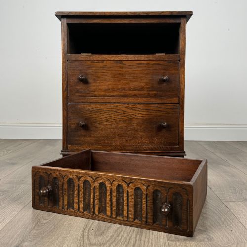 ANTIQUE SMALL 20TH CENTURY CHEST OF DRAWERS IN OAK - ADDITIONAL PHOTO 9