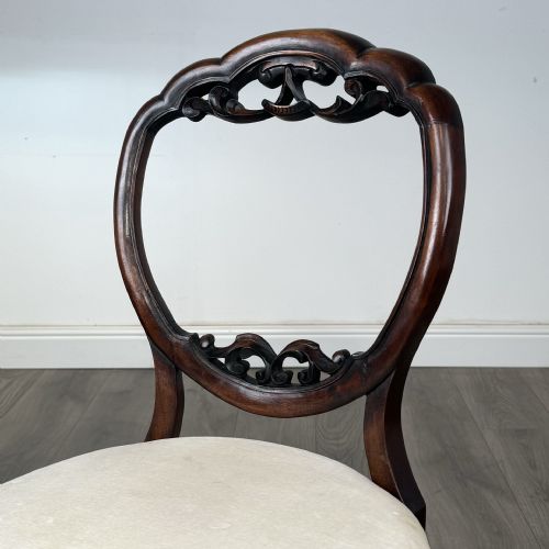 ANTIQUE 19TH CENTURY SET OF 6 BALLOON BACK DINING CHAIRS - ADDITIONAL PHOTO 2