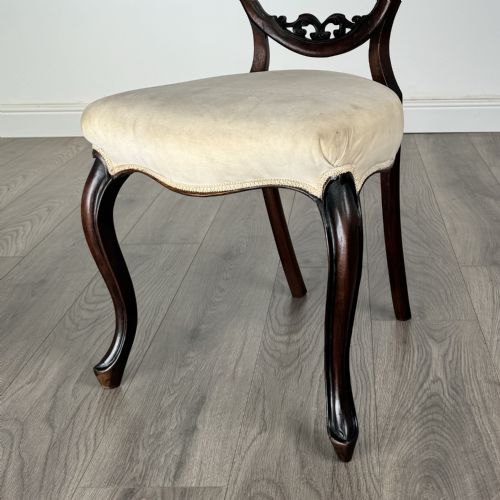 ANTIQUE 19TH CENTURY SET OF 6 BALLOON BACK DINING CHAIRS - ADDITIONAL PHOTO 4