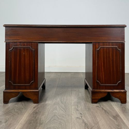 ANTIQUE 20TH CENTURY PEDESTAL DESK IN MAHOGANY - ADDITIONAL PHOTO 4