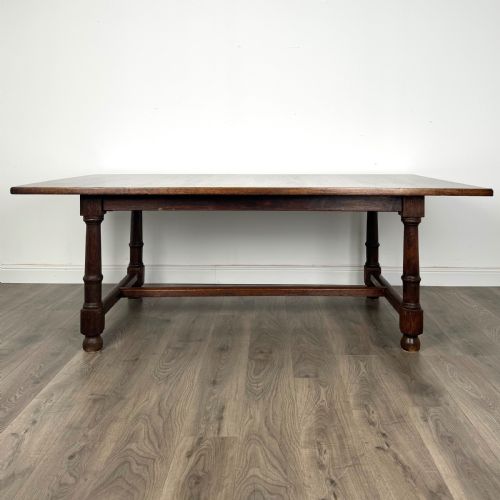 ANTIQUE LARGE 20TH CENTURY DINING TABLE IN OAK - ADDITIONAL PHOTO 1