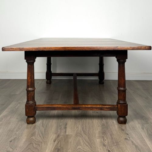 ANTIQUE LARGE 20TH CENTURY DINING TABLE IN OAK - ADDITIONAL PHOTO 2