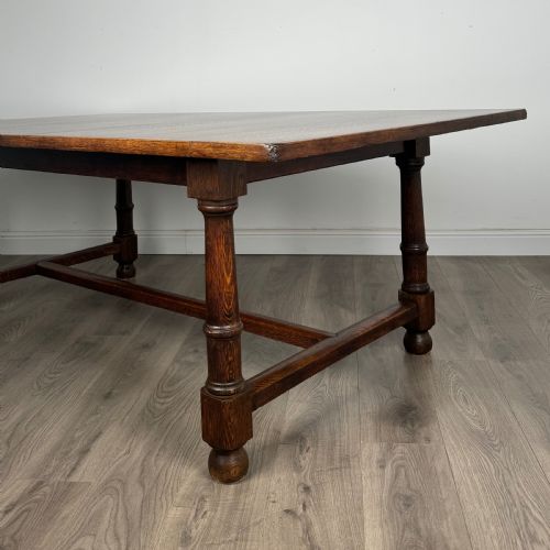 ANTIQUE LARGE 20TH CENTURY DINING TABLE IN OAK - ADDITIONAL PHOTO 3