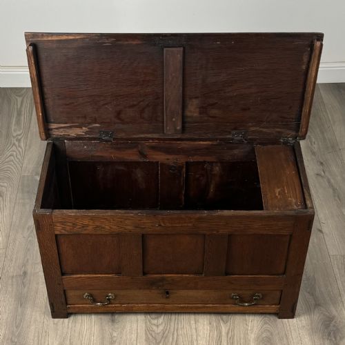 ANTIQUE SMALL 19TH CENTURY MULE CHEST IN OAK - ADDITIONAL PHOTO 9