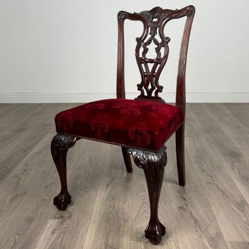 ANTIQUE 19TH CENTURY SET OF 6 CHIPPENDALE STYLE DINING CHAIRS - ADDITIONAL PHOTO 2