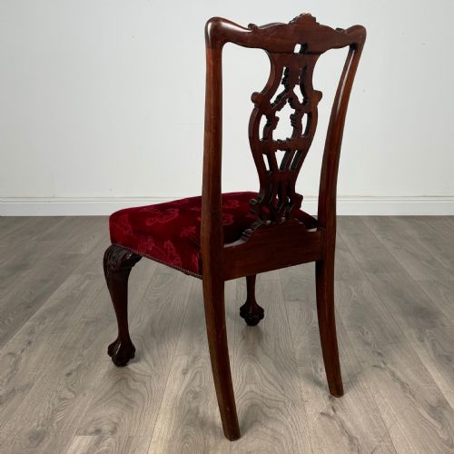ANTIQUE 19TH CENTURY SET OF 6 CHIPPENDALE STYLE DINING CHAIRS - ADDITIONAL PHOTO 3