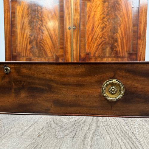 ANTIQUE 19TH CENTURY BOOKCASE ON CUPBOARD IN MAHOGANY - ADDITIONAL PHOTO 11