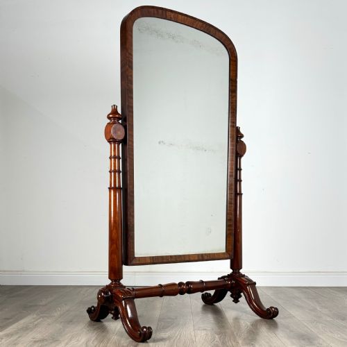 antique large 19th century fine quality victorian cheval mirror - CATEGORY: ANTIQUE MIRRORS - DATED VICTORIAN