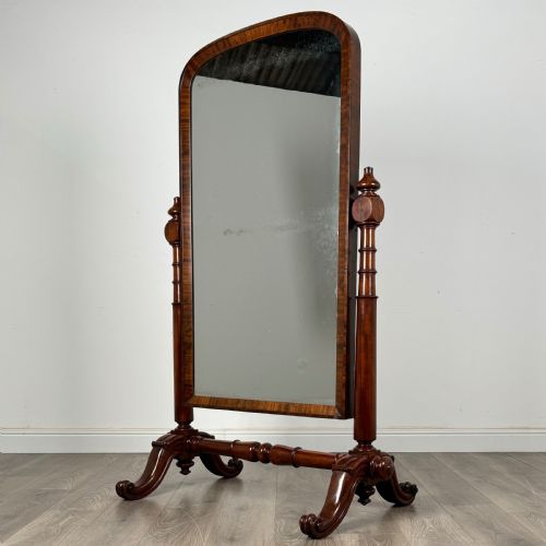 ANTIQUE LARGE 19TH CENTURY FINE QUALITY VICTORIAN CHEVAL MIRROR - ADDITIONAL PHOTO 2