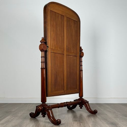 ANTIQUE LARGE 19TH CENTURY FINE QUALITY VICTORIAN CHEVAL MIRROR - ADDITIONAL PHOTO 5