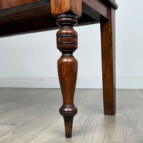 ANTIQUE 20TH CENTURY GOOD QUALITY HALL BENCH IN WALNUT - ADDITIONAL PHOTO 12