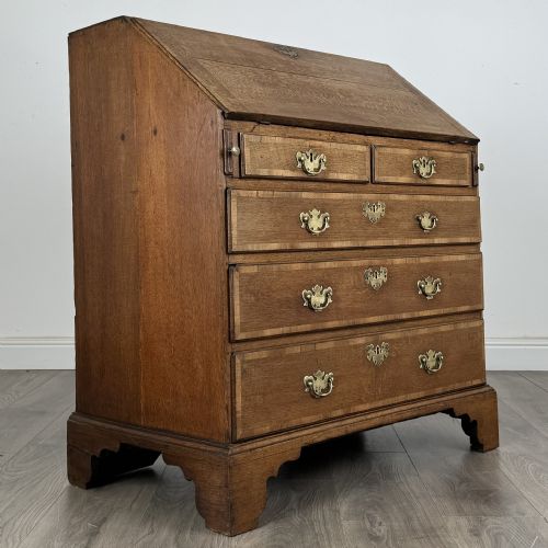 ANTIQUE 18TH CENTURY FINE QUALITY BUREAU IN GOLDEN OAK - ADDITIONAL PHOTO 7