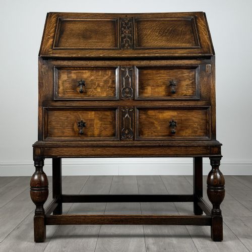 antique 20th century oak bureau of good quality - CATEGORY: ANTIQUE BUREAU - DATED EDWARDIAN