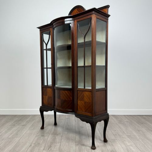 ANTIQUE 20TH CENTURY GLAZED DISPLAY CABINET IN MAHOGANY - ADDITIONAL PHOTO 2