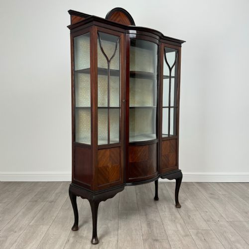 ANTIQUE 20TH CENTURY GLAZED DISPLAY CABINET IN MAHOGANY - ADDITIONAL PHOTO 7