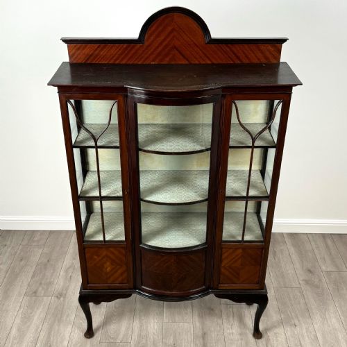 ANTIQUE 20TH CENTURY GLAZED DISPLAY CABINET IN MAHOGANY - ADDITIONAL PHOTO 9