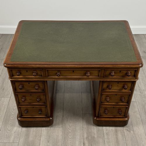 ANTIQUE 19TH CENTURY GOOD QUALITY PEDESTAL DESK IN MAHOGANY - ADDITIONAL PHOTO 8