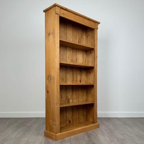 VINTAGE 20TH CENTURY GOOD QUALITY OPEN BOOKCASE IN PINE - ADDITIONAL PHOTO 7