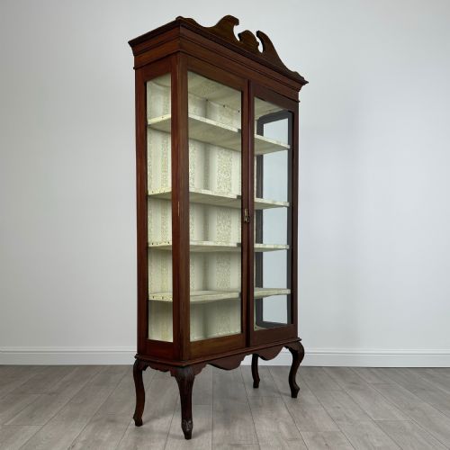 ANTIQUE 20TH CENTURY DISPLAY CABINET IN MAHOGANY - ADDITIONAL PHOTO 5