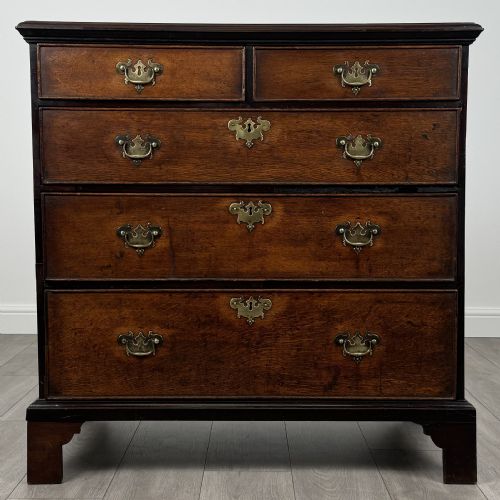 antique 18th century good quality oak chest of drawers - CATEGORY: ANTIQUE CHEST OF DRAWERS - DATED GEORGIAN