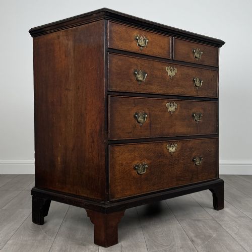 ANTIQUE 18TH CENTURY GOOD QUALITY OAK CHEST OF DRAWERS - ADDITIONAL PHOTO 7
