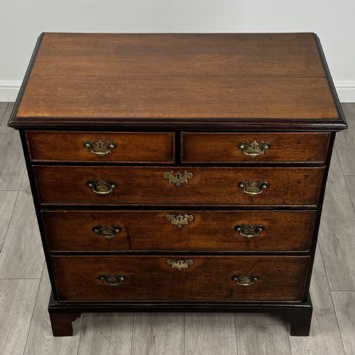 ANTIQUE 18TH CENTURY GOOD QUALITY OAK CHEST OF DRAWERS - ADDITIONAL PHOTO 8