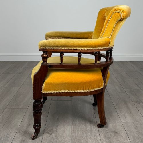 ANTIQUE 19TH CENTURY TUB CHAIR ARMCHAIR IN MAHOGANY - ADDITIONAL PHOTO 1